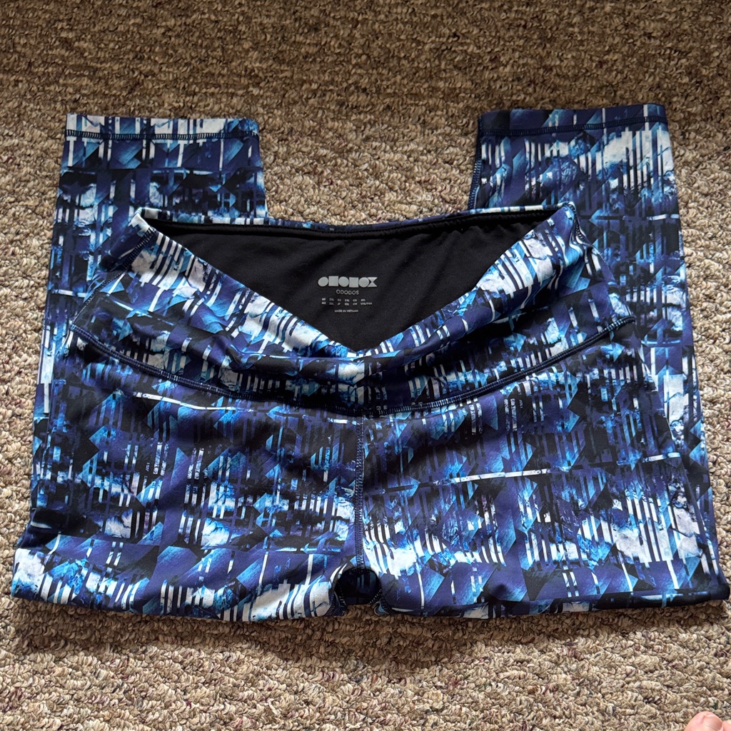 Blue Patterned Active Capris - Performance Stretch